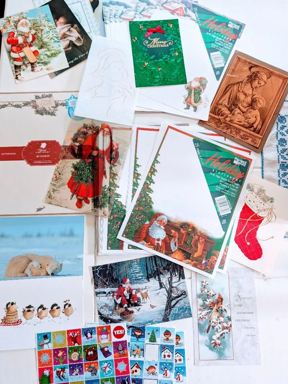 Lot of VTG Christmas Paper Ephemera Stationery Crafting Art Retro Holiday Junk